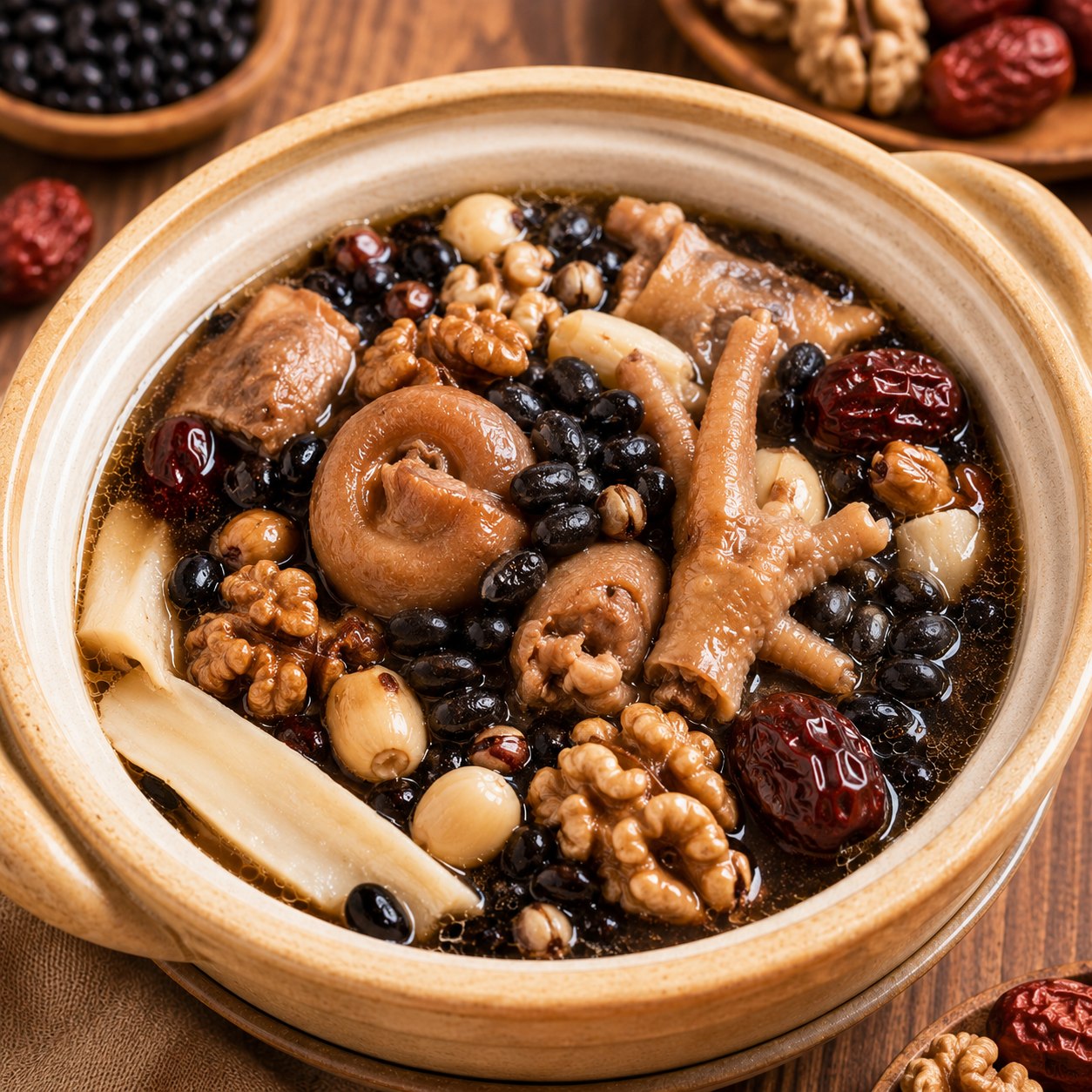 黑豆核桃猪尾汤