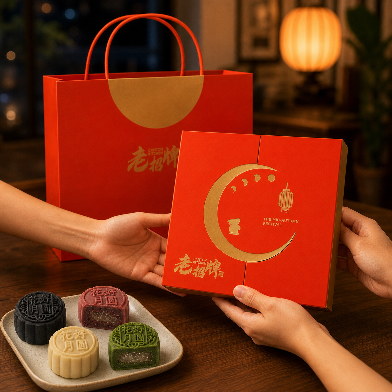 4-piece Bird's Nest Mooncake Gift Box gallery image